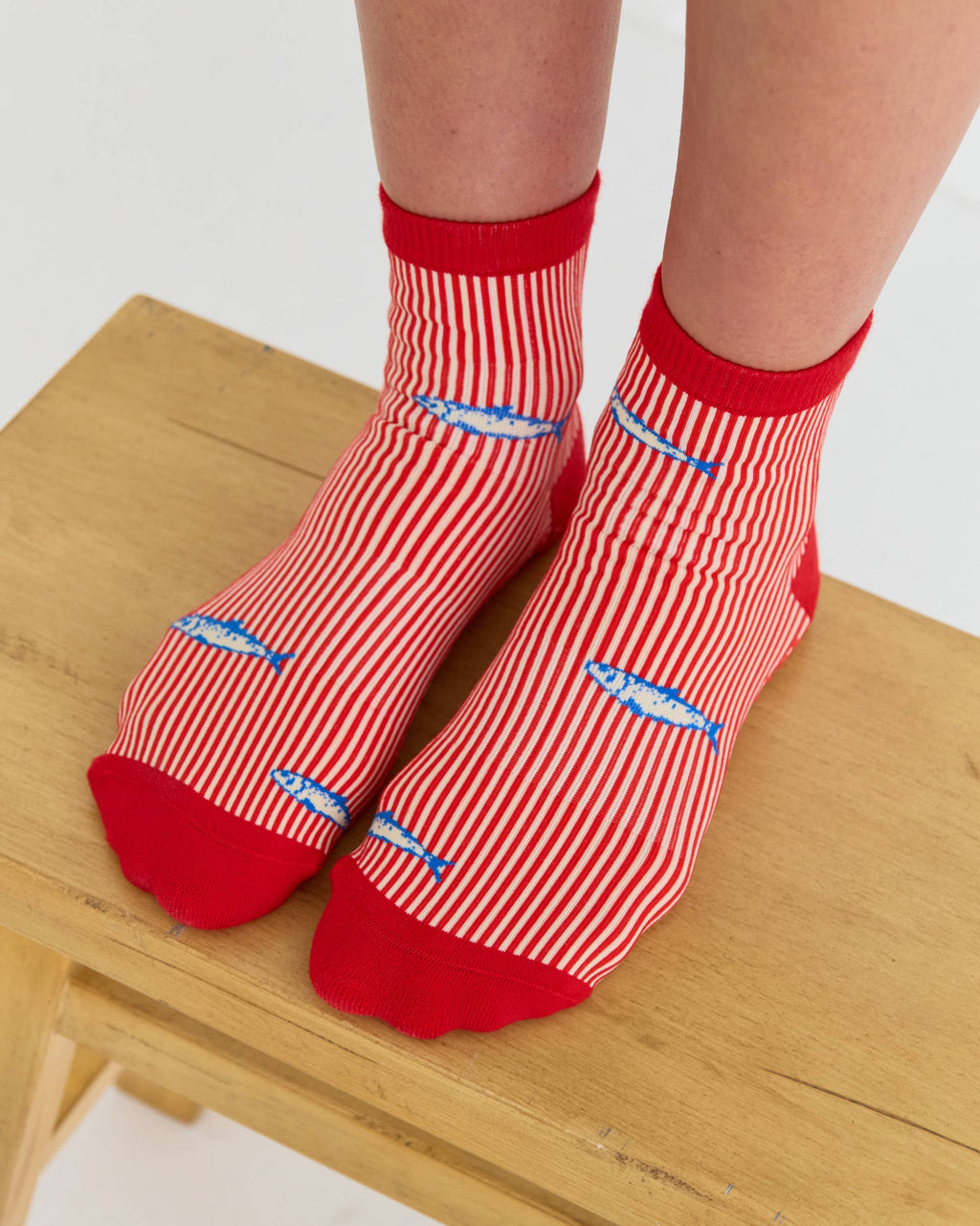 Red Sardines Ankle Grip Sock