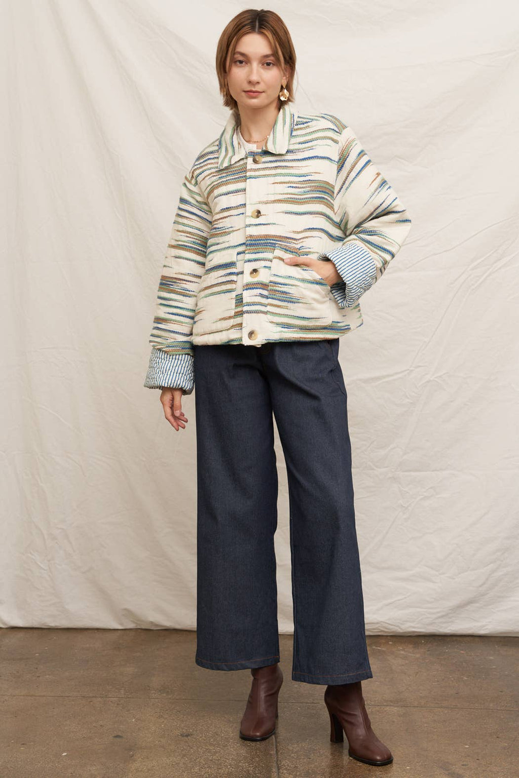 Geo Printed Quilted Jacket