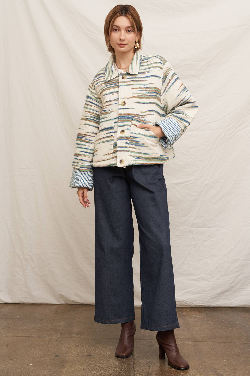 Geo Printed Quilted Jacket