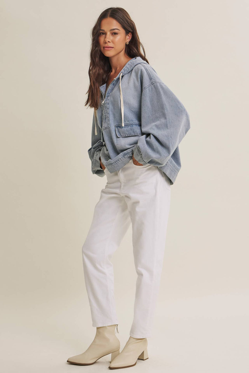 Mineral Washed Denim Hoodie