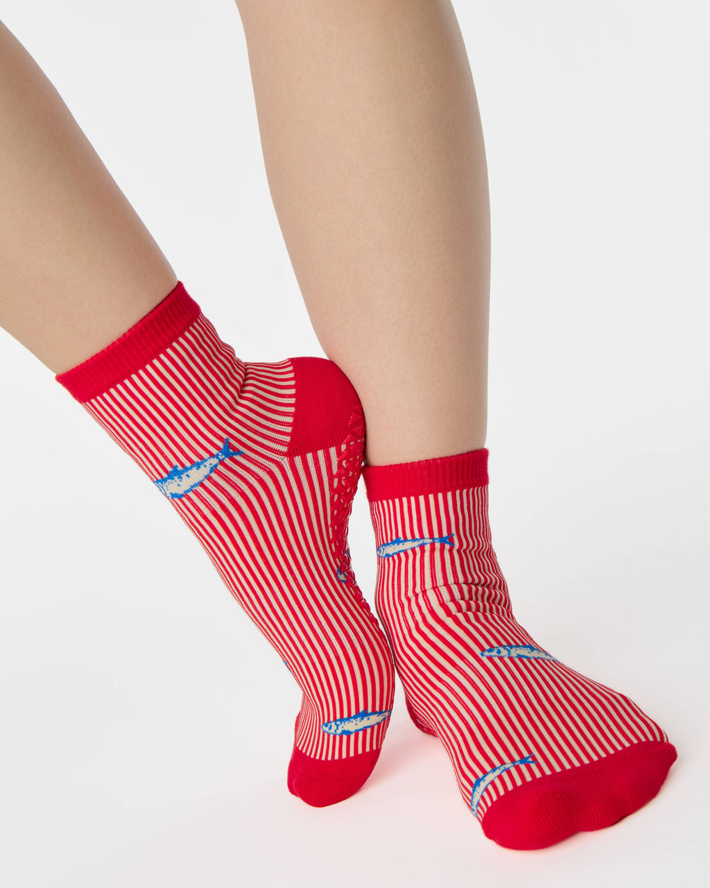 Red Sardines Ankle Grip Sock