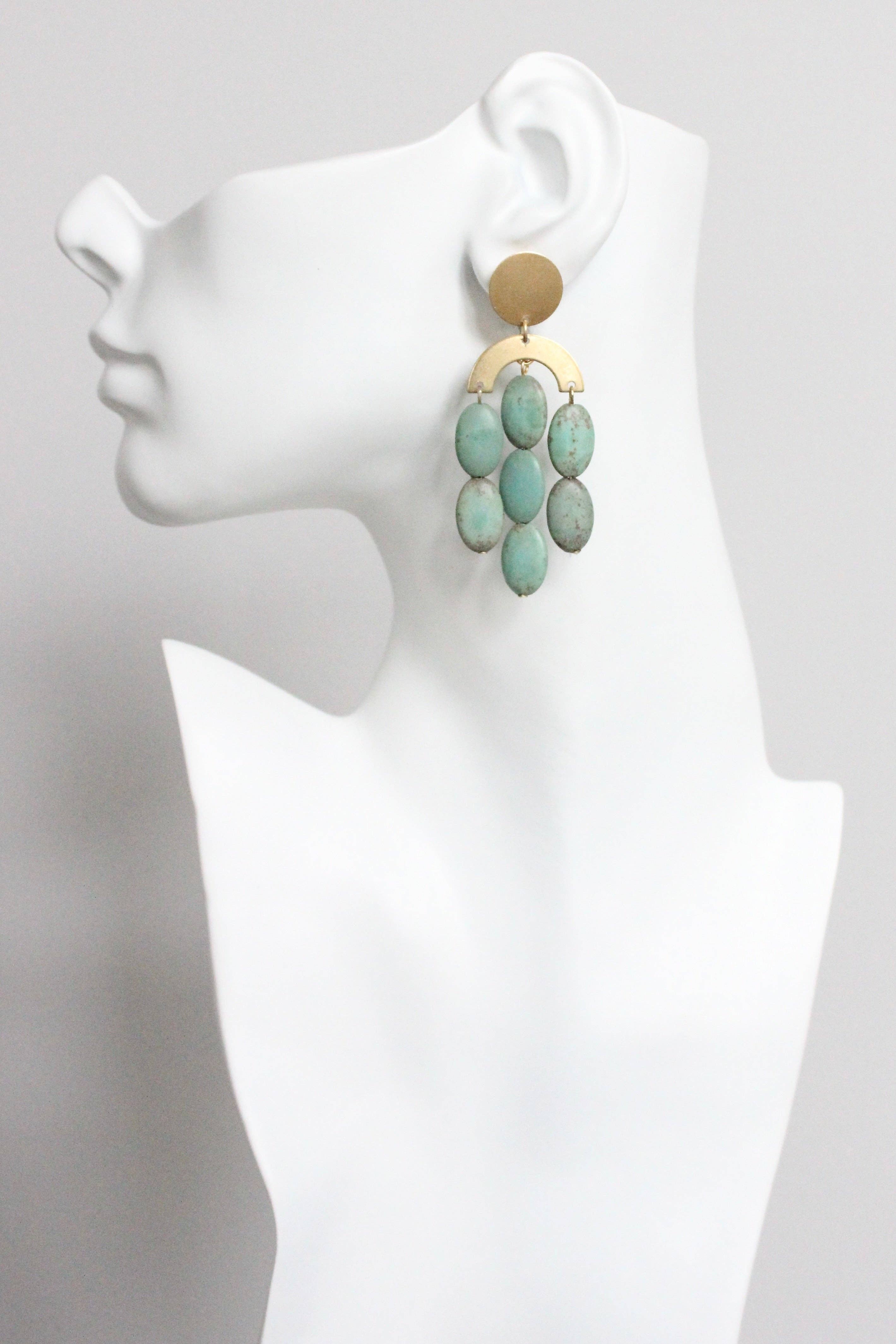 David Aubrey Art Drop Turquoise Earrings