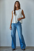 Jersey Round Neck Sleeveless Top