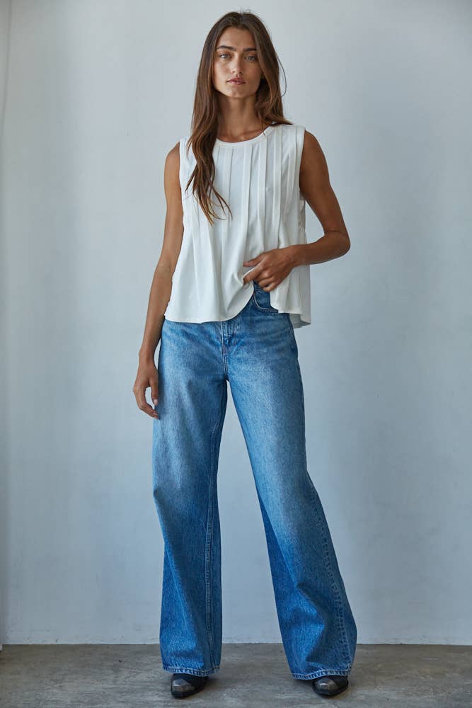 Jersey Round Neck Sleeveless Top