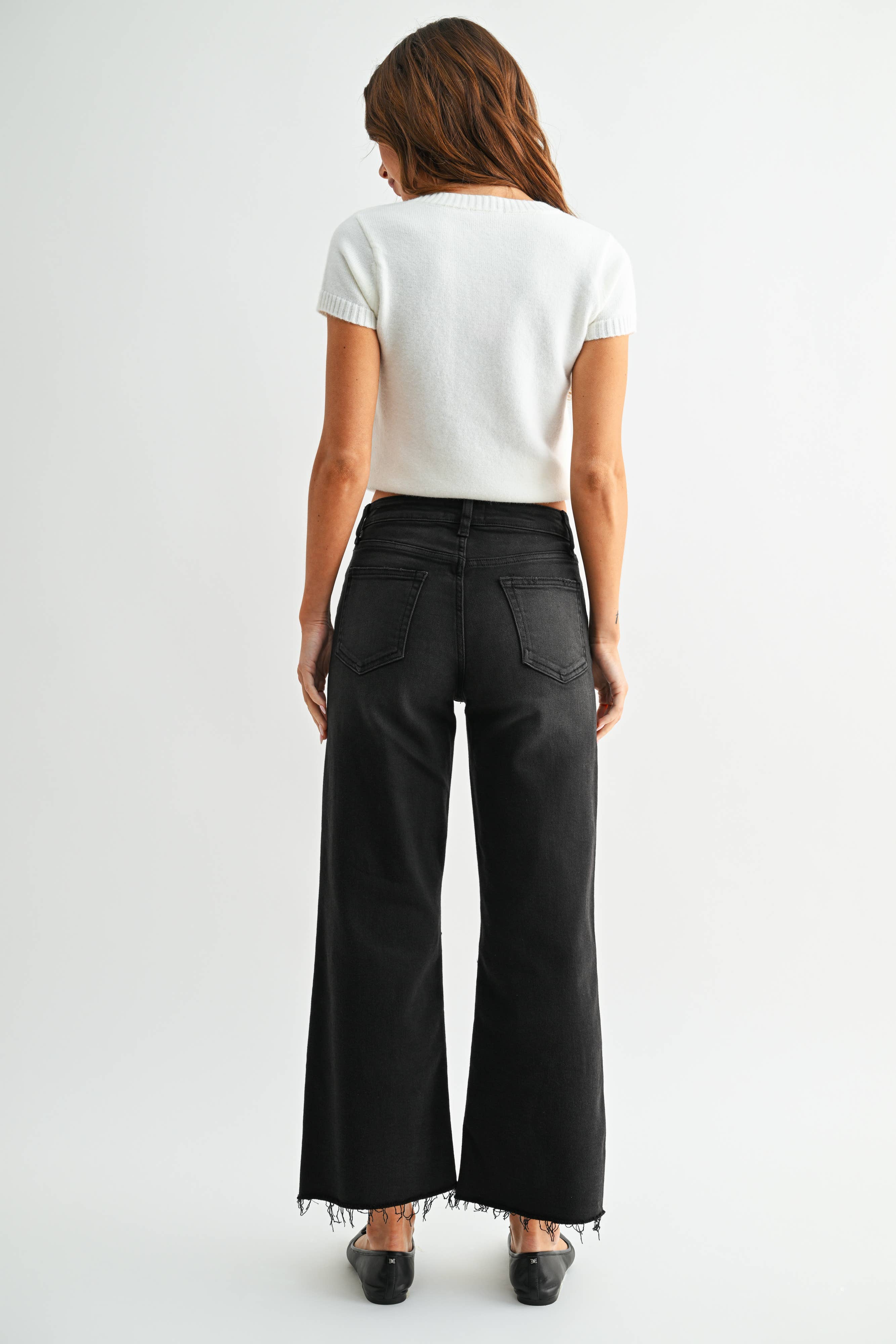 After Hours Wide Leg Black Jean