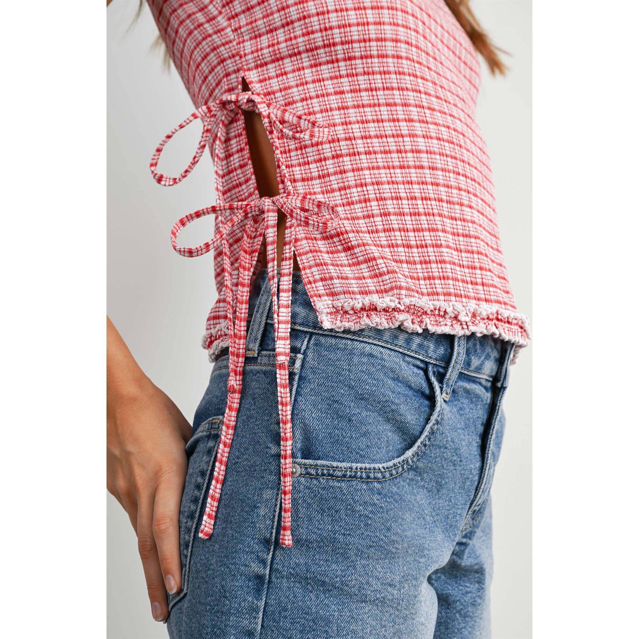 Picnic Plaid Side Tie Tank