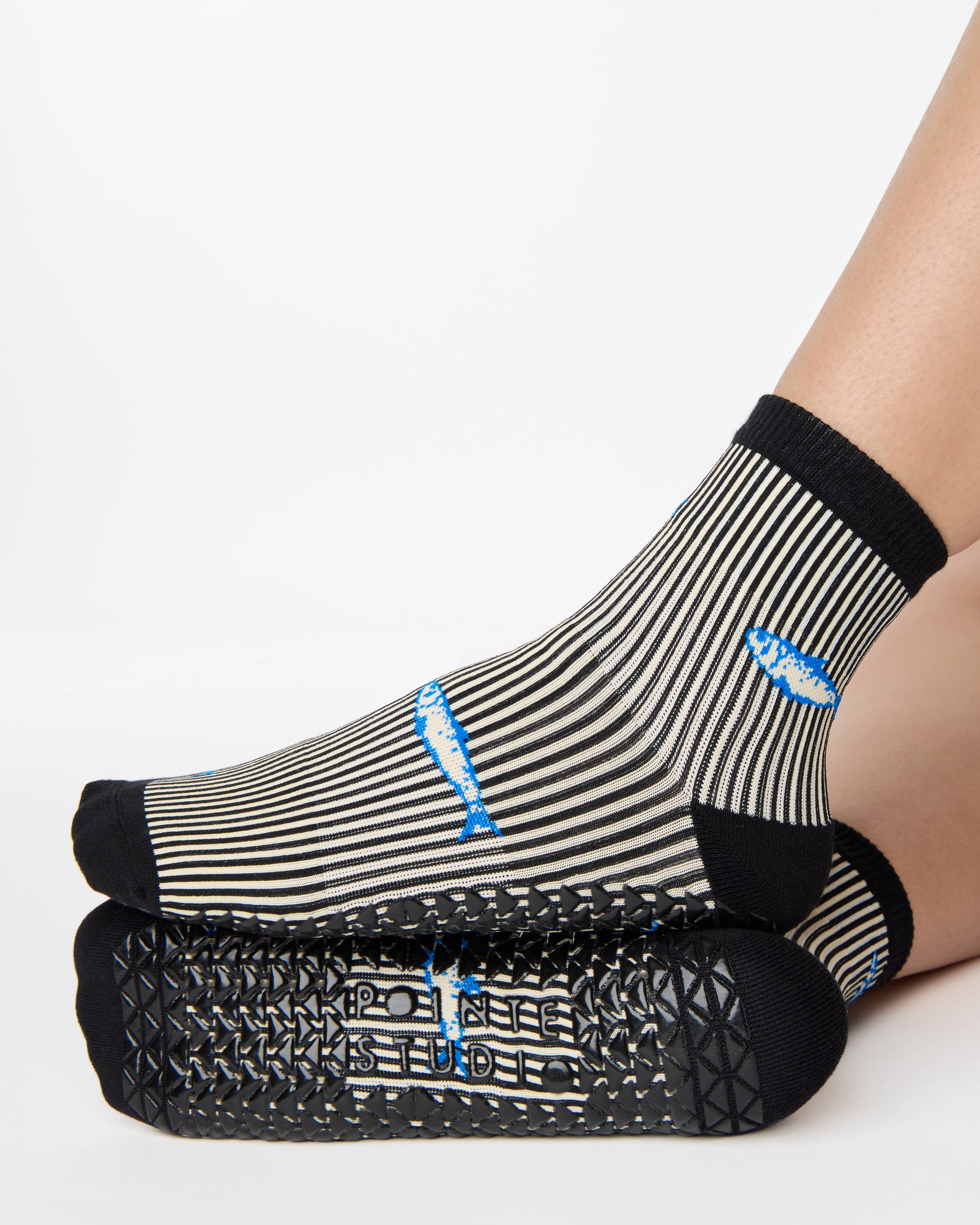 Black Sardines Ankle Grip Sock