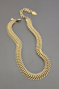 David Aubrey Matte Gold Fish Bone Necklace