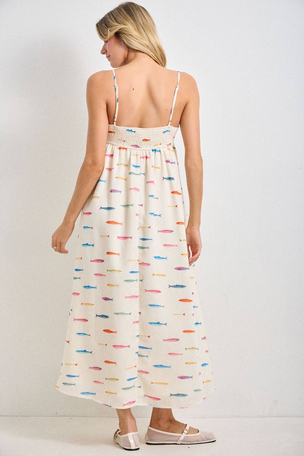 Fish Print Midi Dress