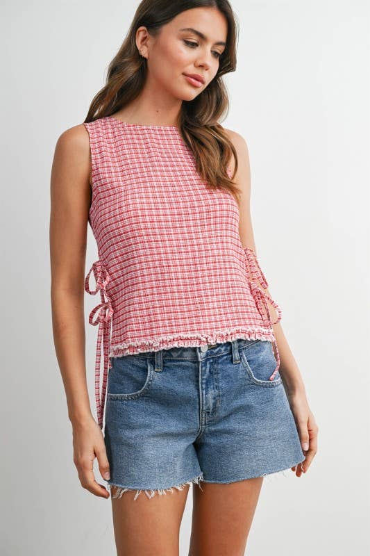 Picnic Plaid Side Tie Tank