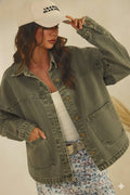 Vintage Olive Denim Jacket