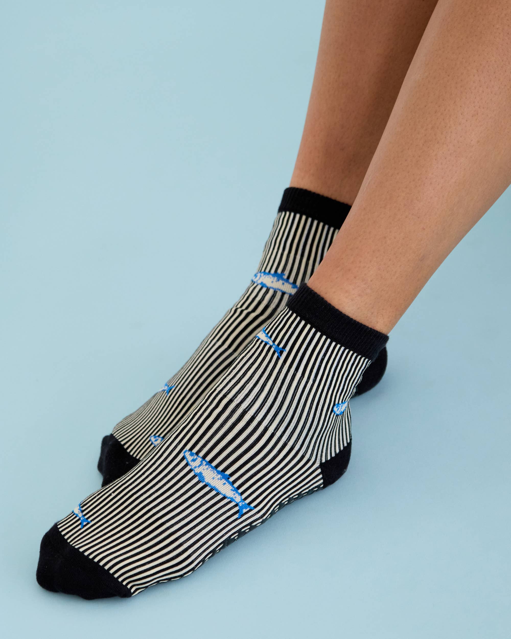 Black Sardines Ankle Grip Sock