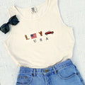 90's Embroidered USA Icons Comfort Colors Tank Top