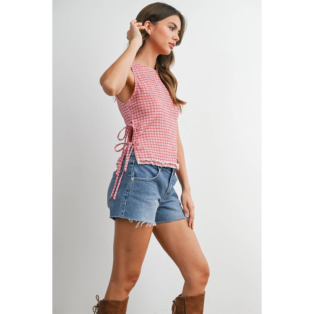Picnic Plaid Side Tie Tank