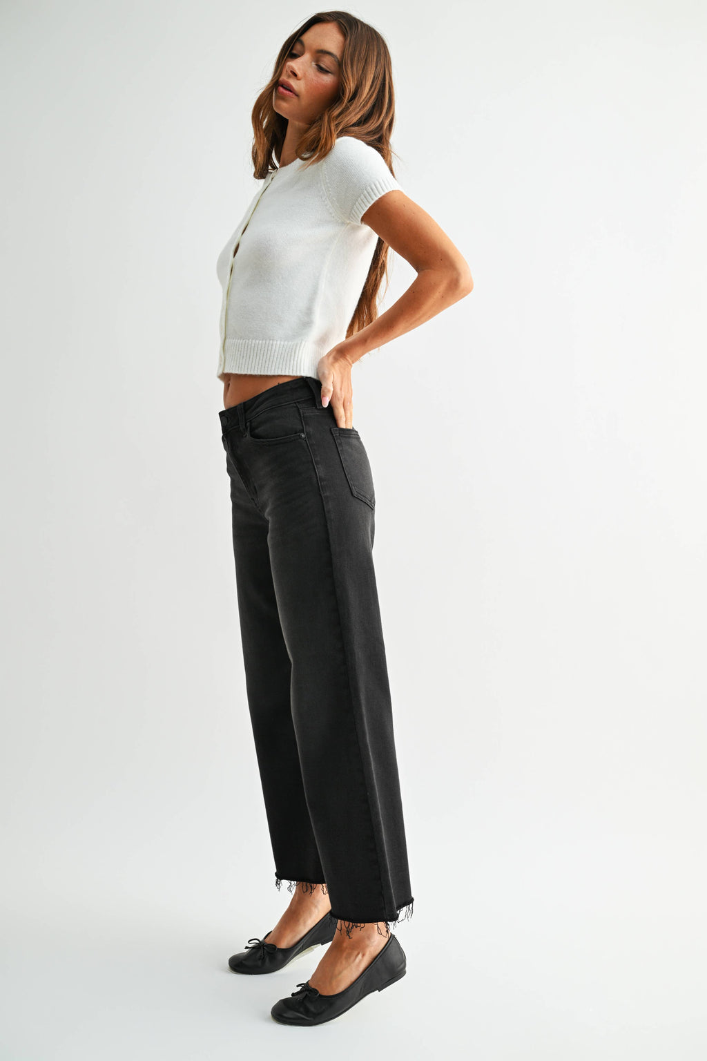 After Hours Wide Leg Black Jean