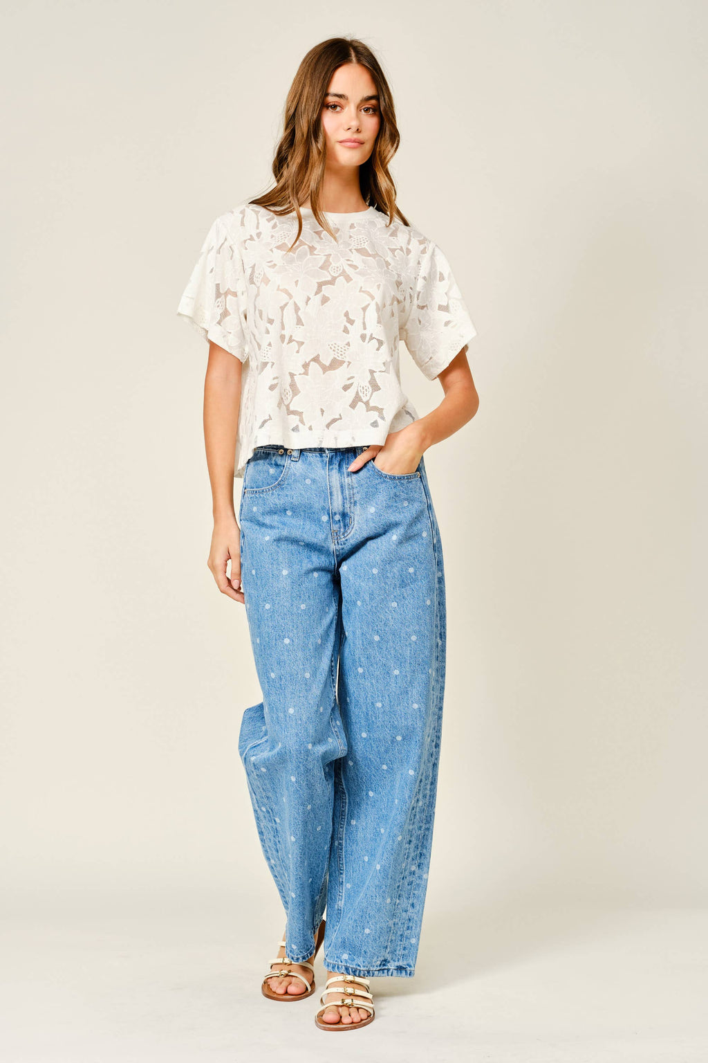 Lace Floral Tee Shirt