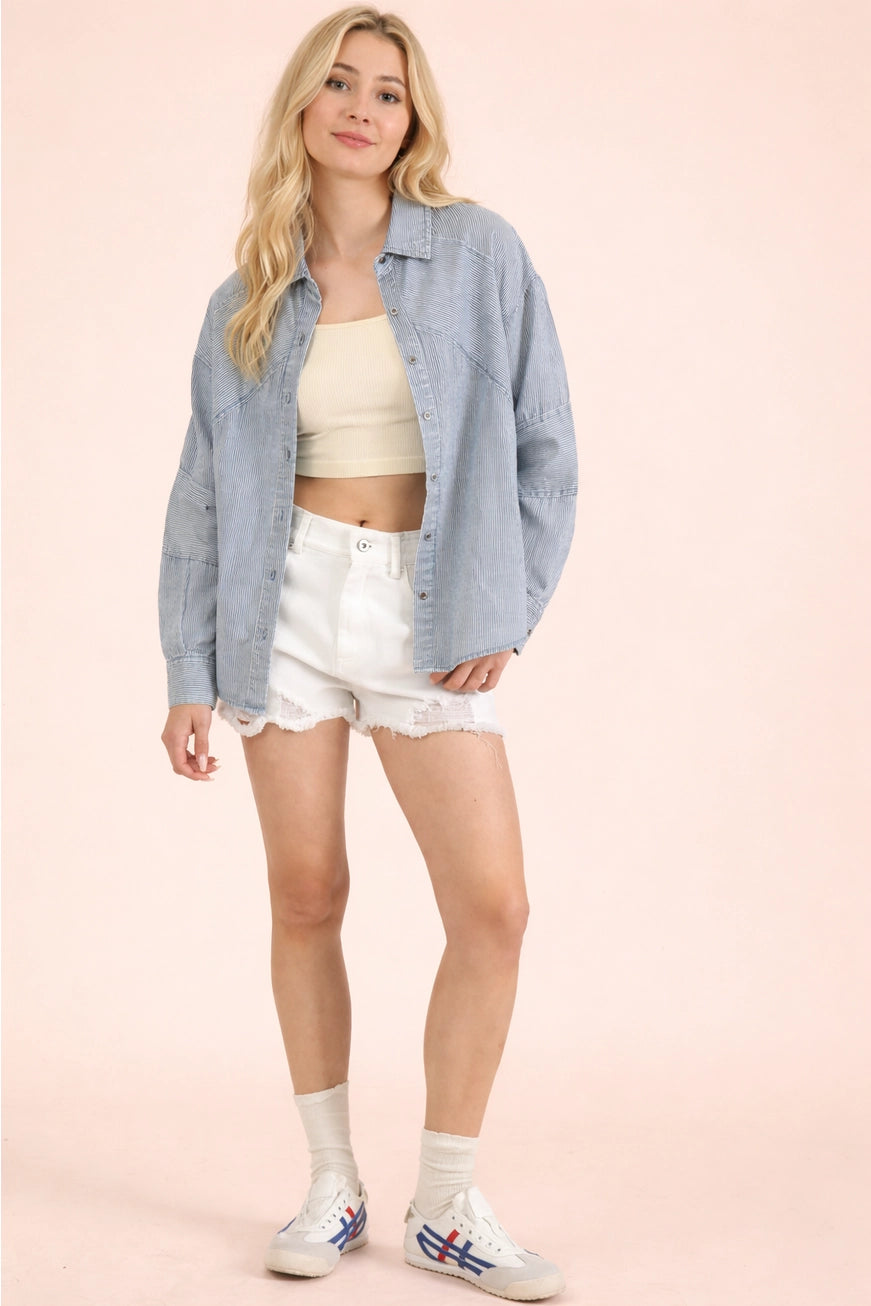 Light Indigo Chambray Button Down Shirt