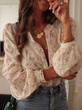 Floral Patchwork Sleeve Blouse