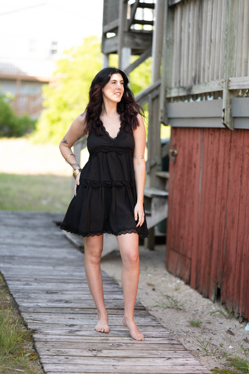 Black Lace Sun Dress