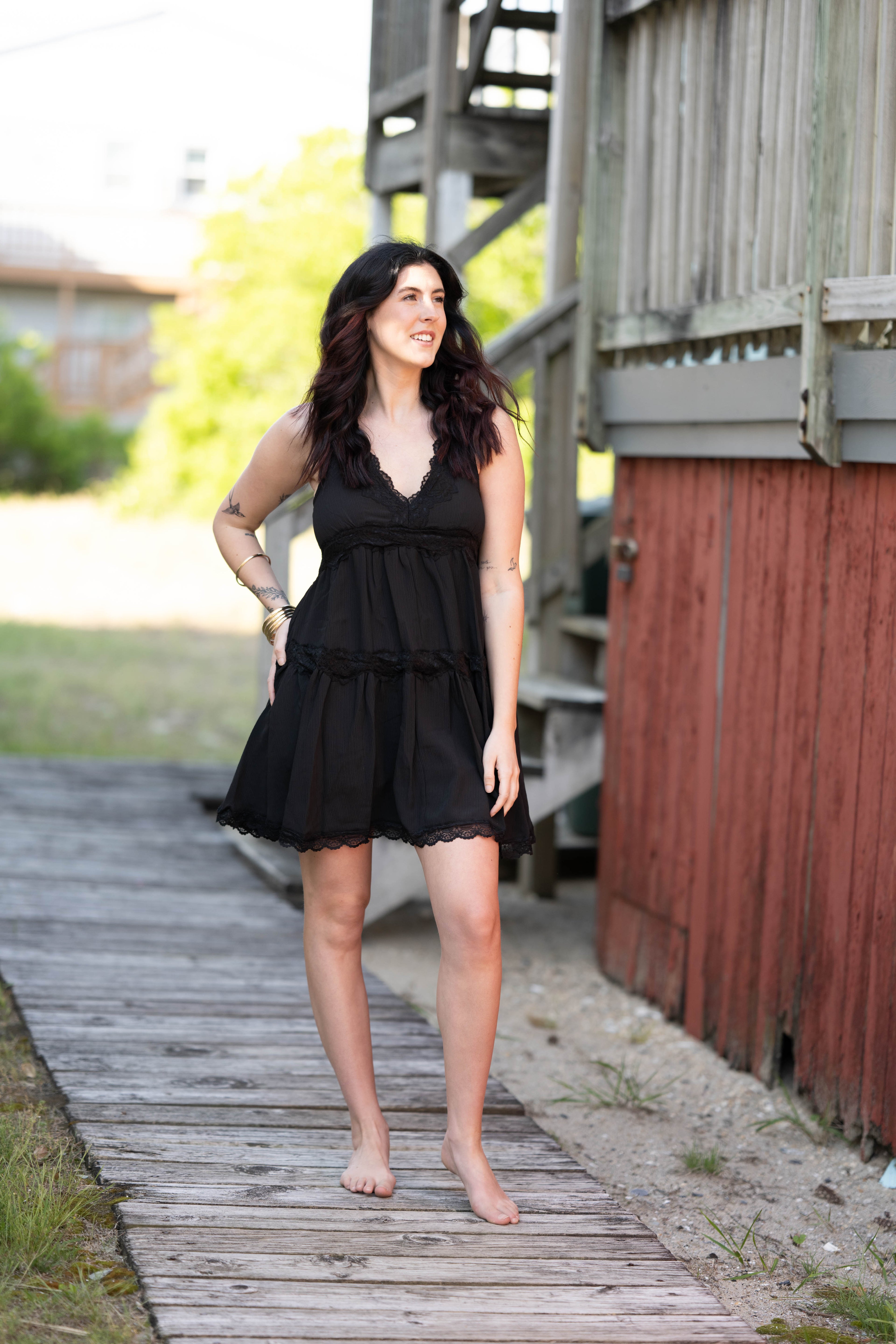 Black Lace Sun Dress