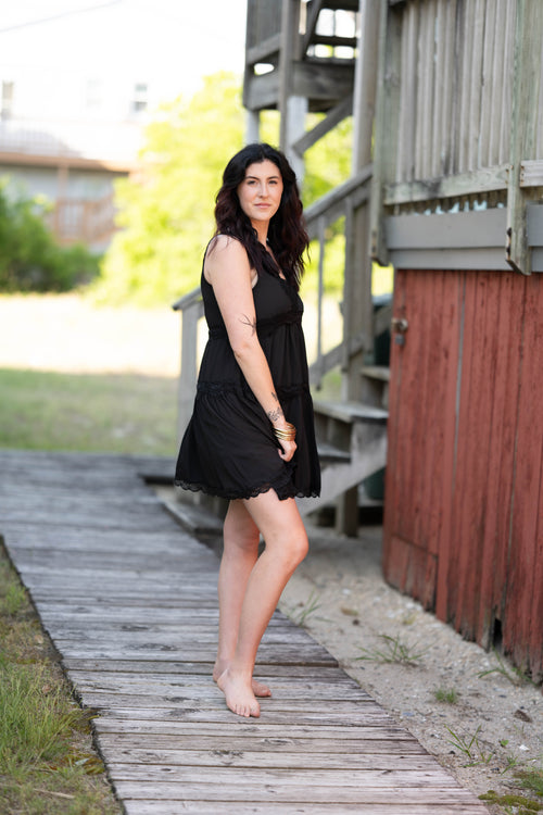 Black Lace Sun Dress