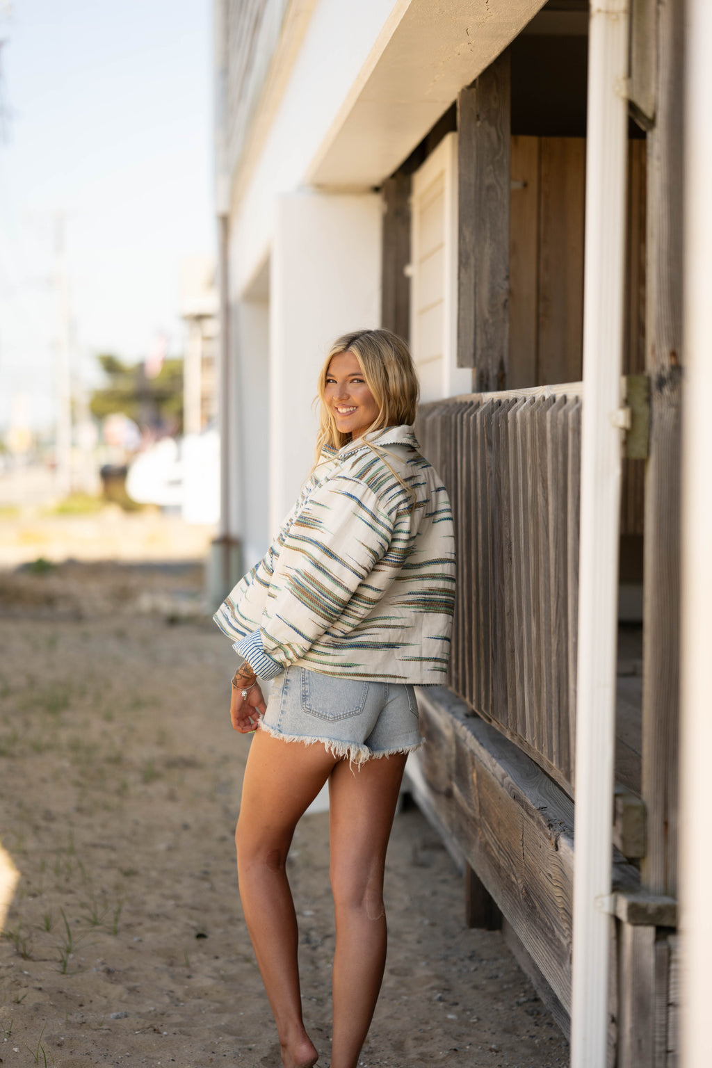 Geo Printed Quilted Jacket