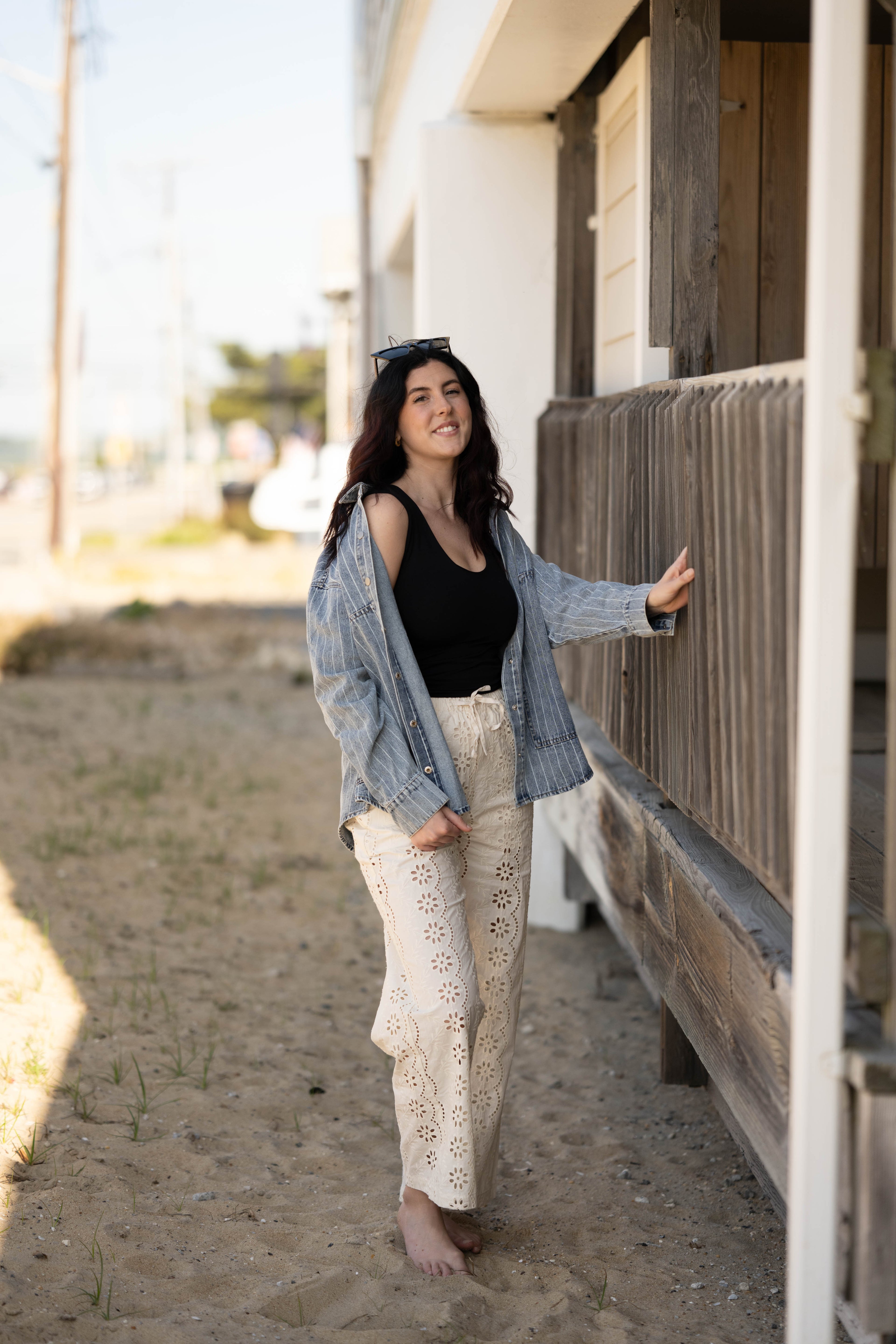 Washed Stripe Denim Button Down
