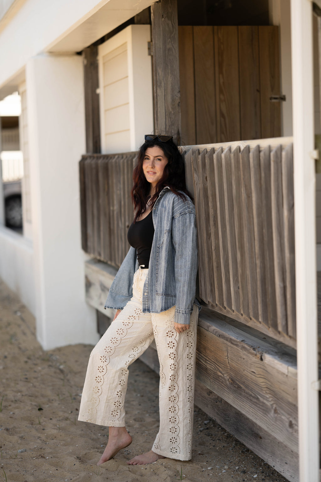 Washed Stripe Denim Button Down
