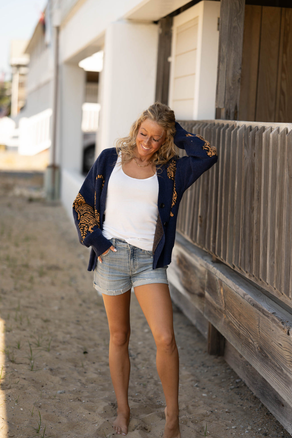 Tiger Knit Sweater Cardigan