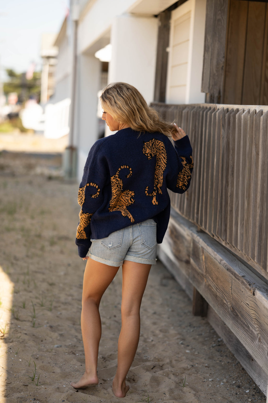 Tiger Knit Sweater Cardigan