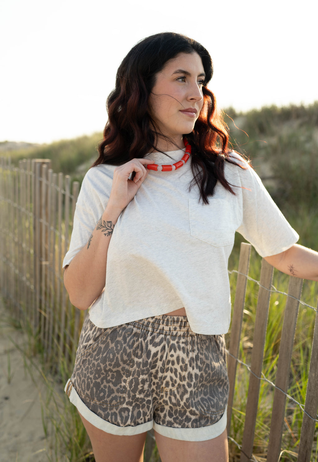 Leopard Rolled Cuff Shorts