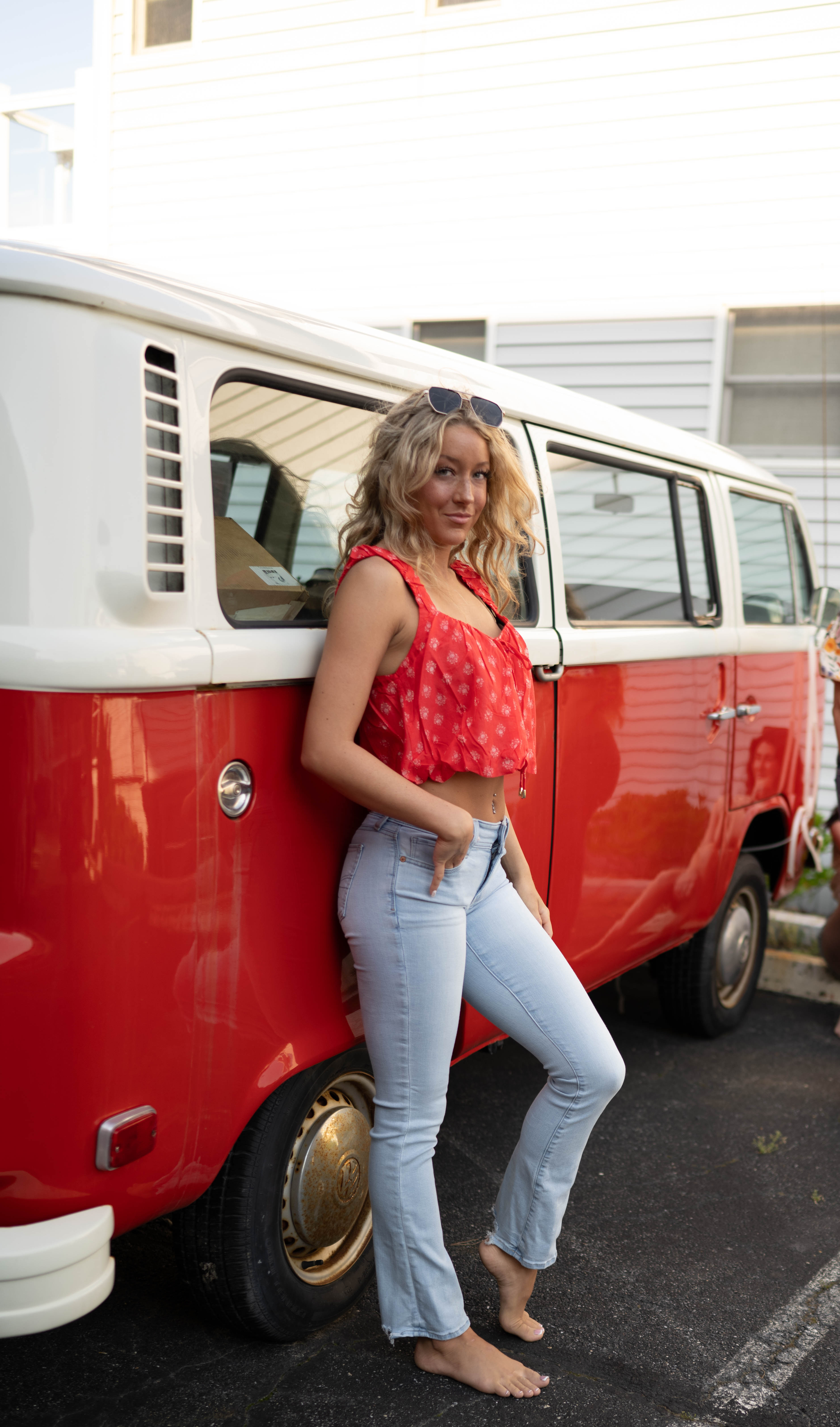 Red Floral Crop Top