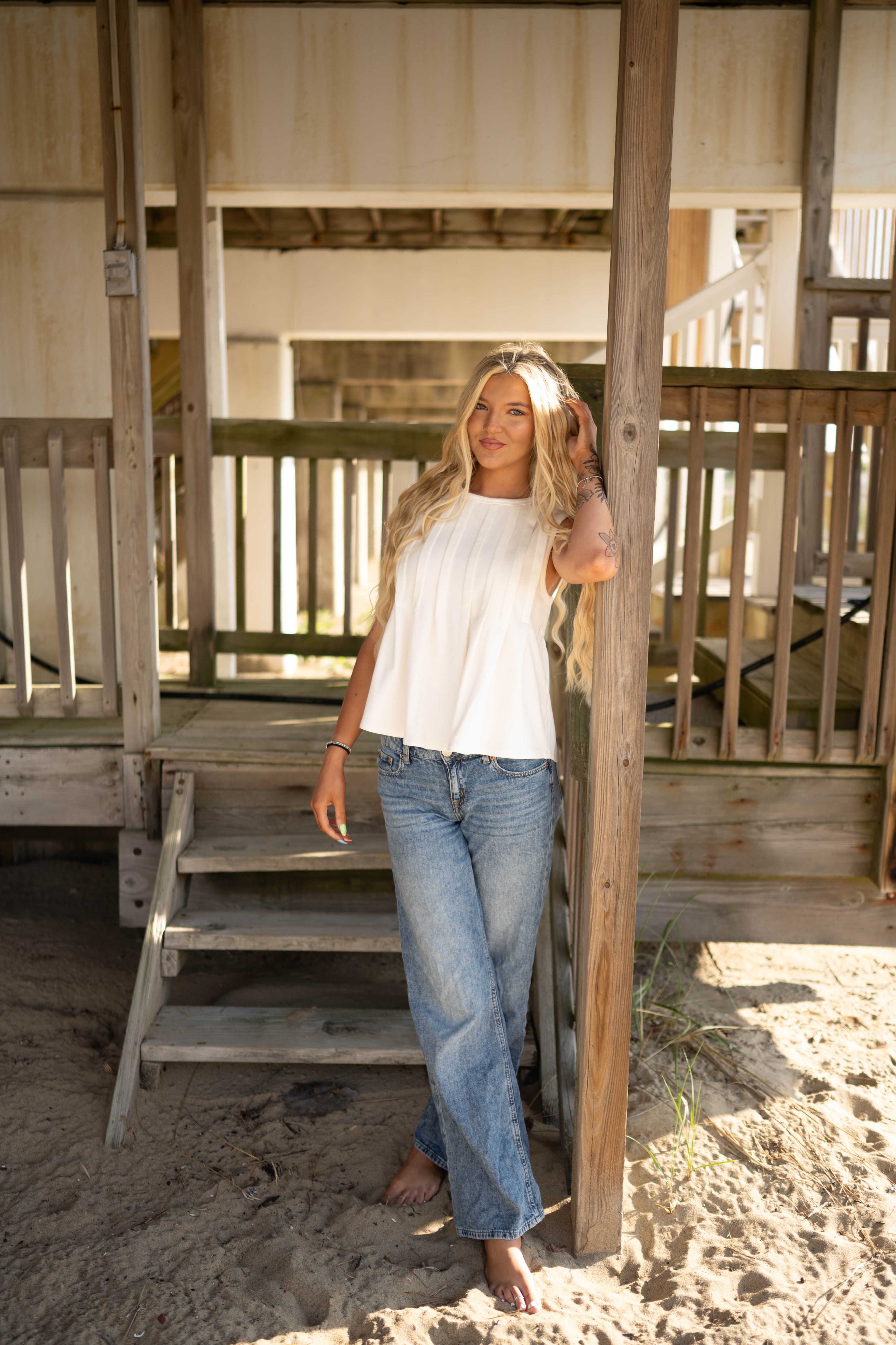 Jersey Round Neck Sleeveless Top
