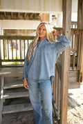 Woven Cotton Chambray Denim Button-Down Shirt