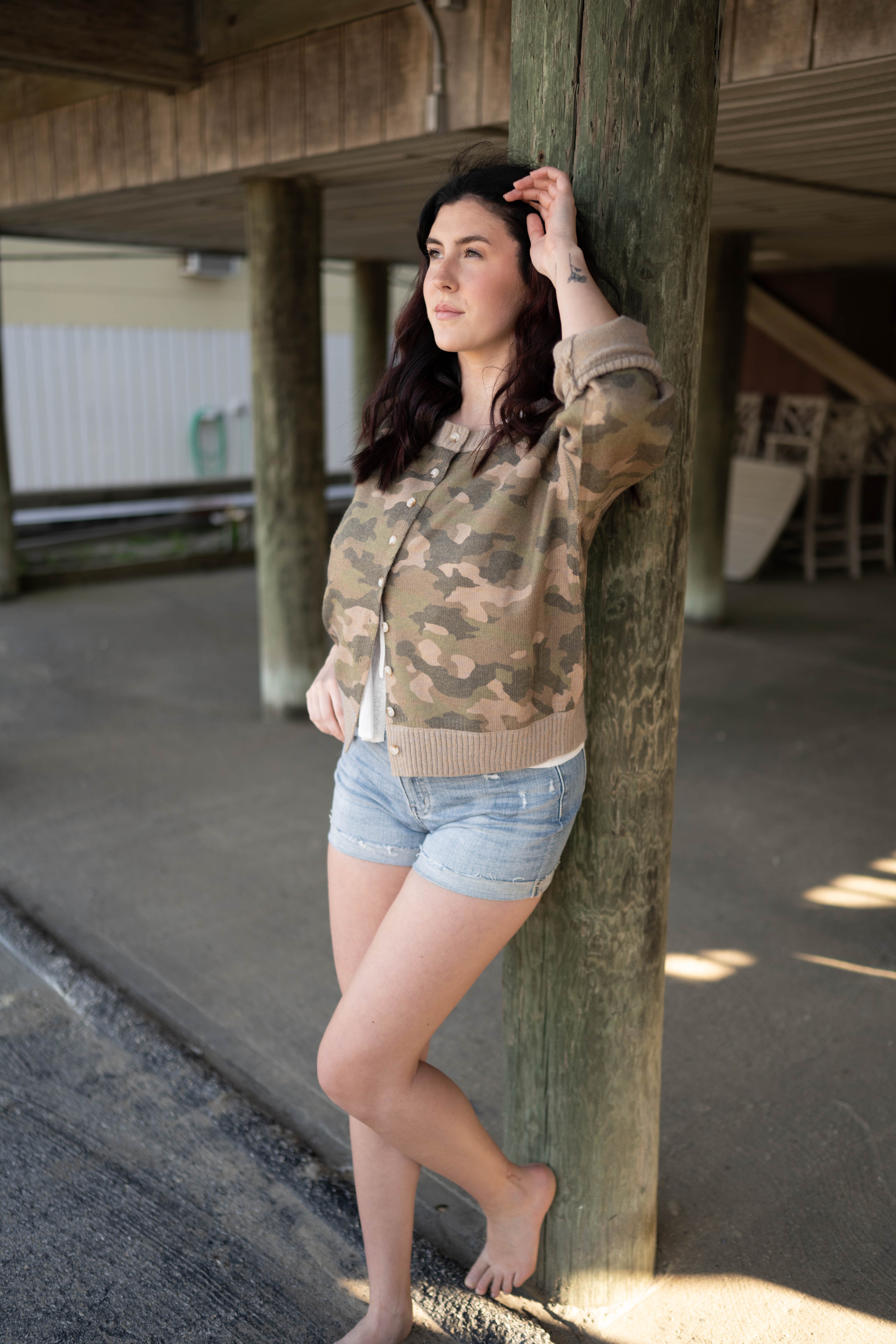Camo Out Stitches Cardigan