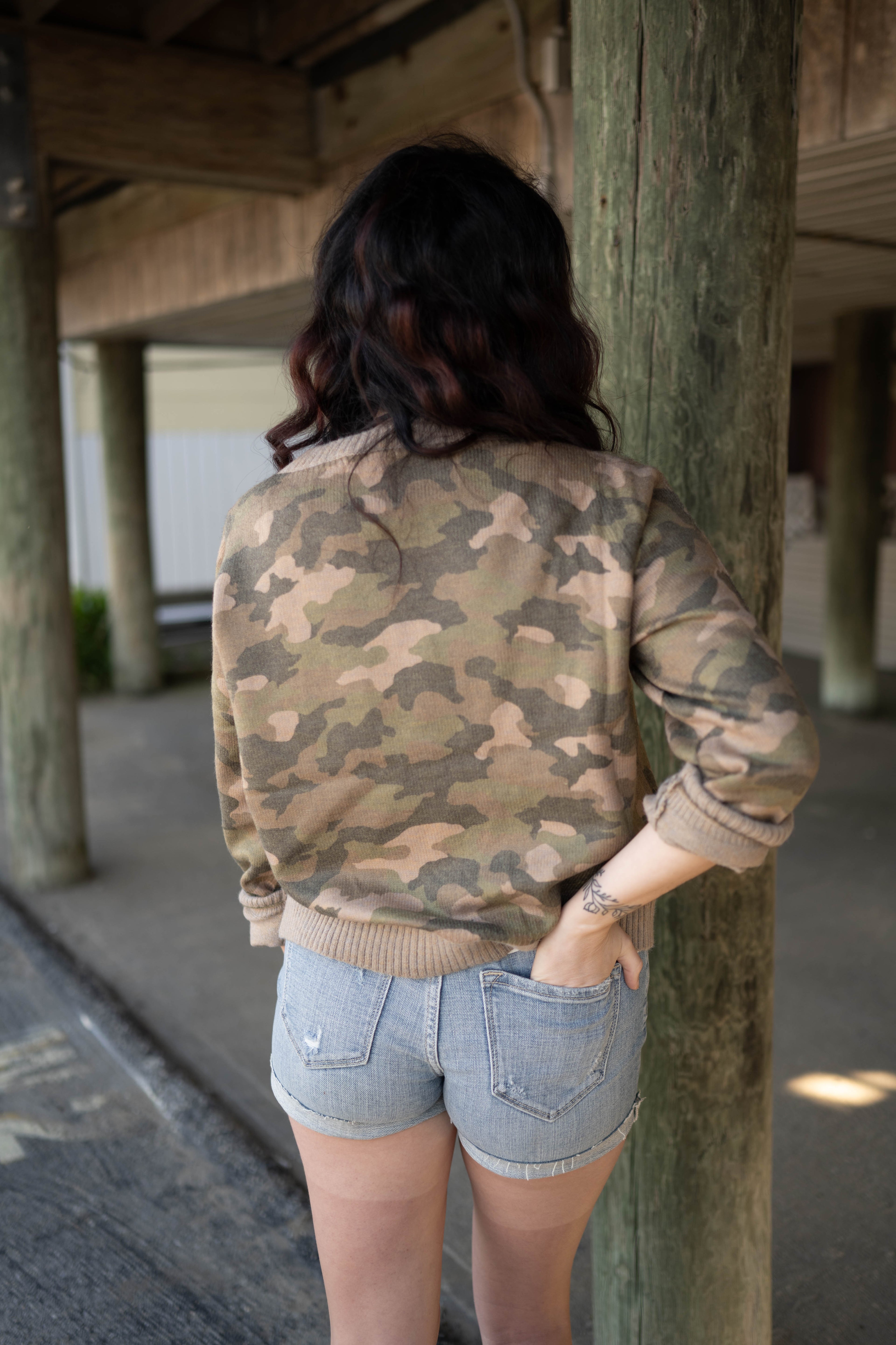 Camo Out Stitches Cardigan
