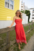Red Woven Cotton Dress