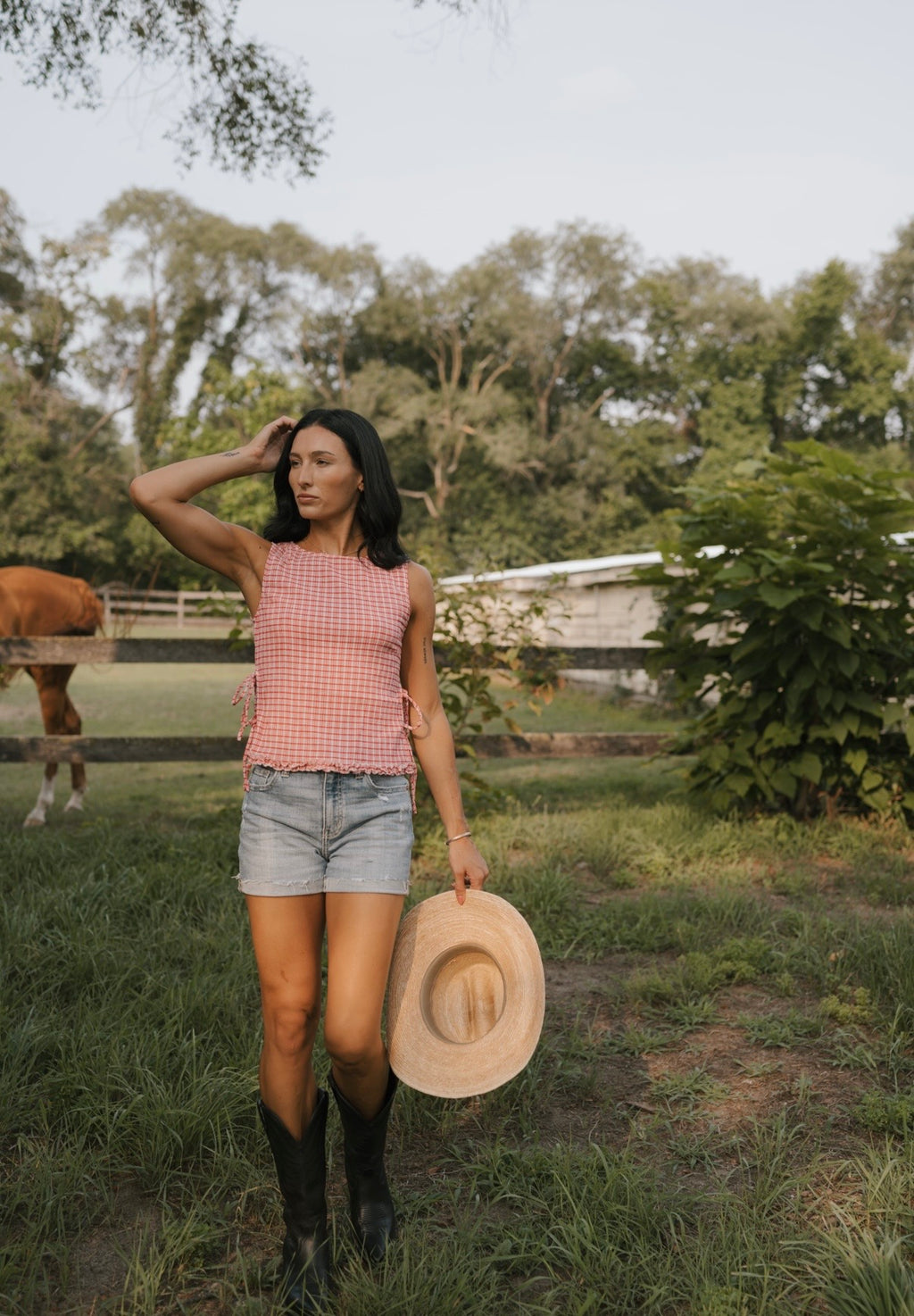 Picnic Plaid Side Tie Tank
