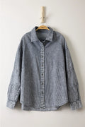 Dark Indigo Chambray Button Down Shirt