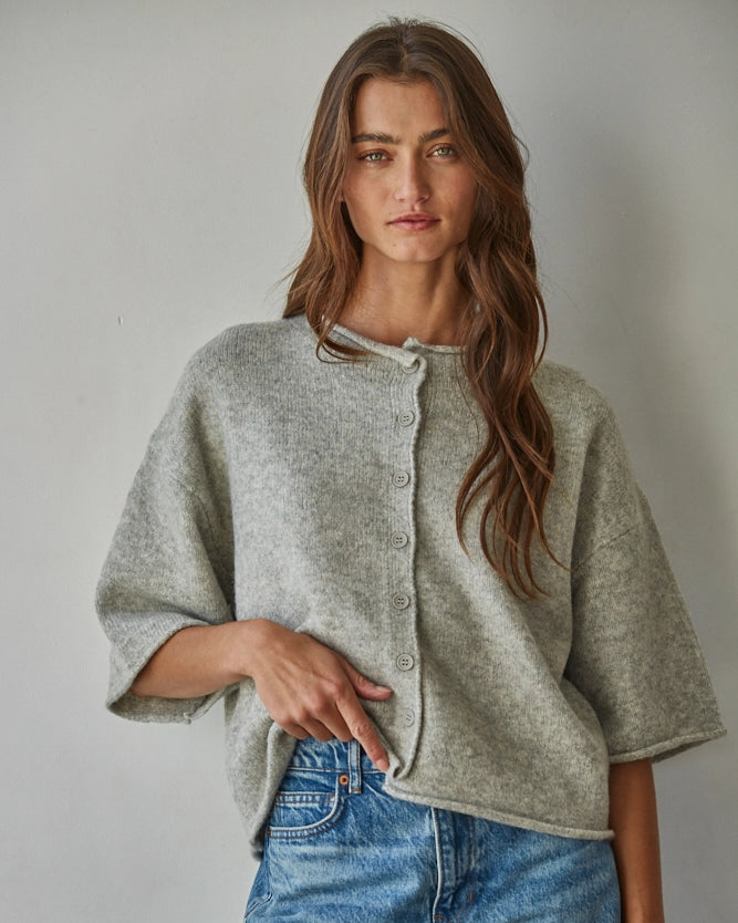 Knit Quarter Sleeve Cardigan