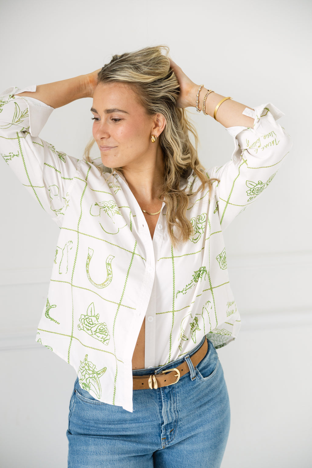 Retro Western Print Button Down