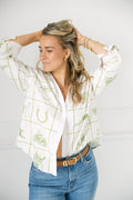 Retro Western Print Button Down