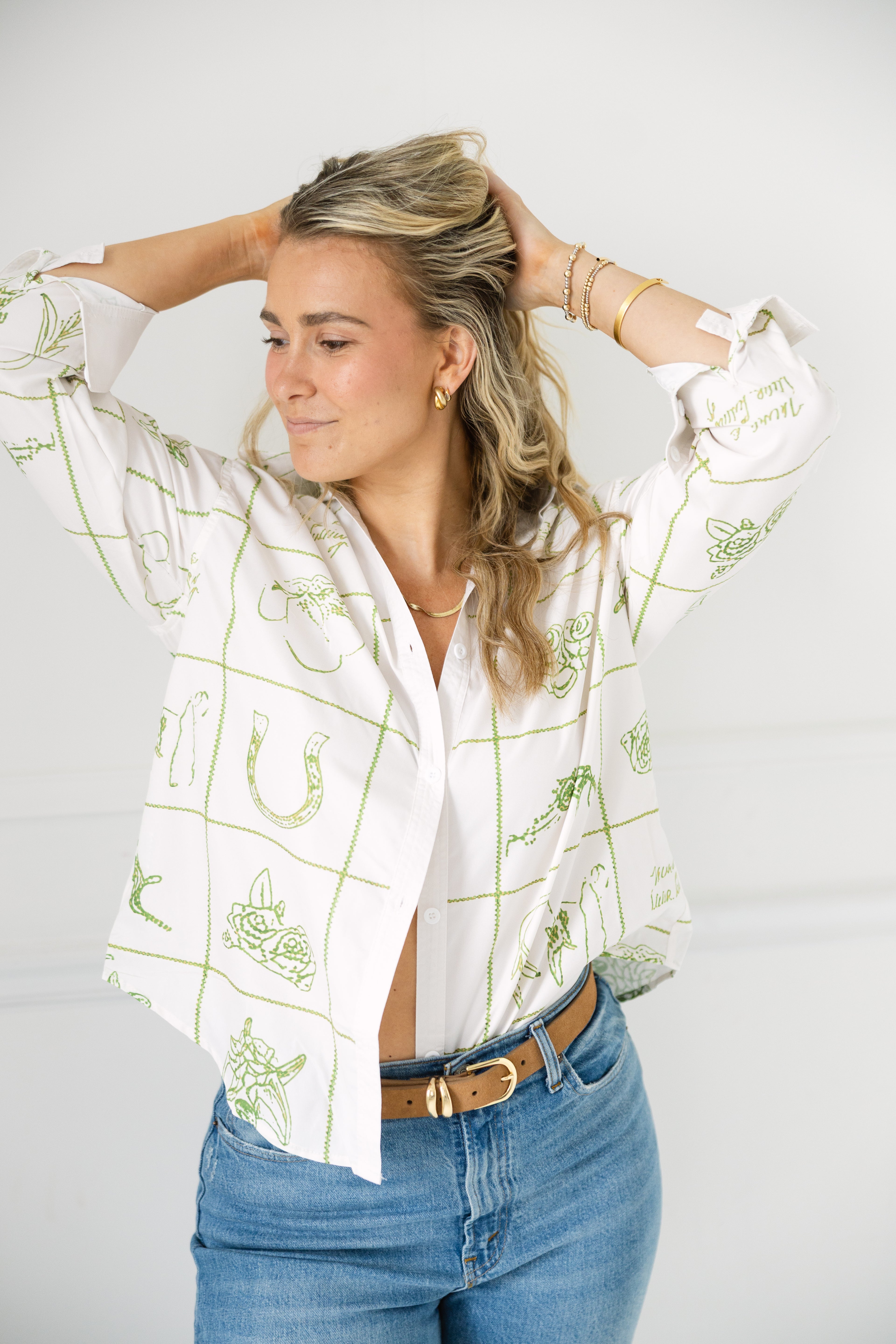 Retro Western Print Button Down