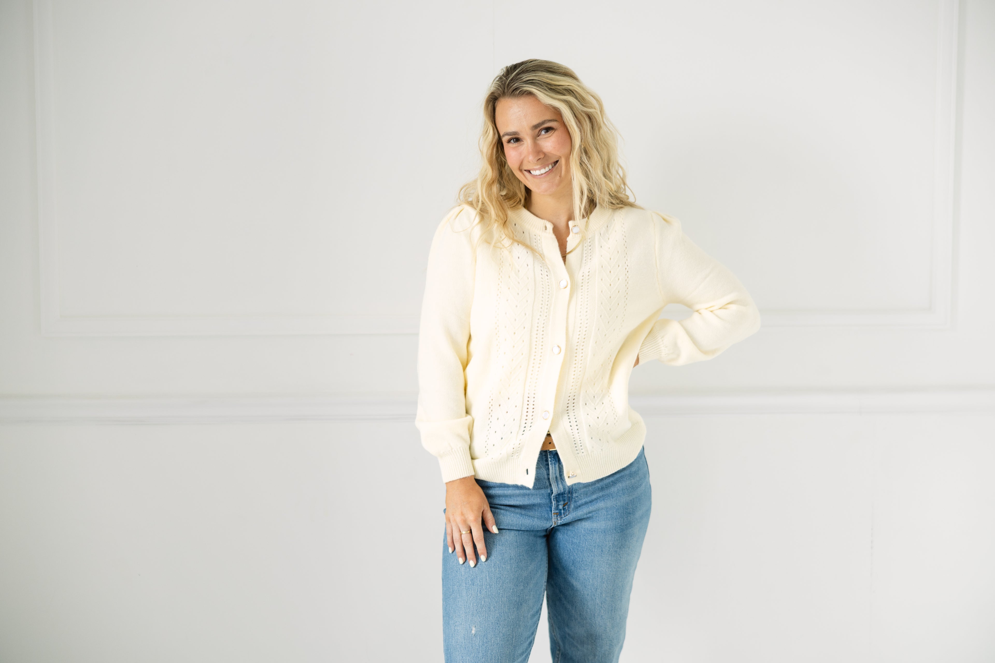 Butter Cable Cut Out Knit Cardigan