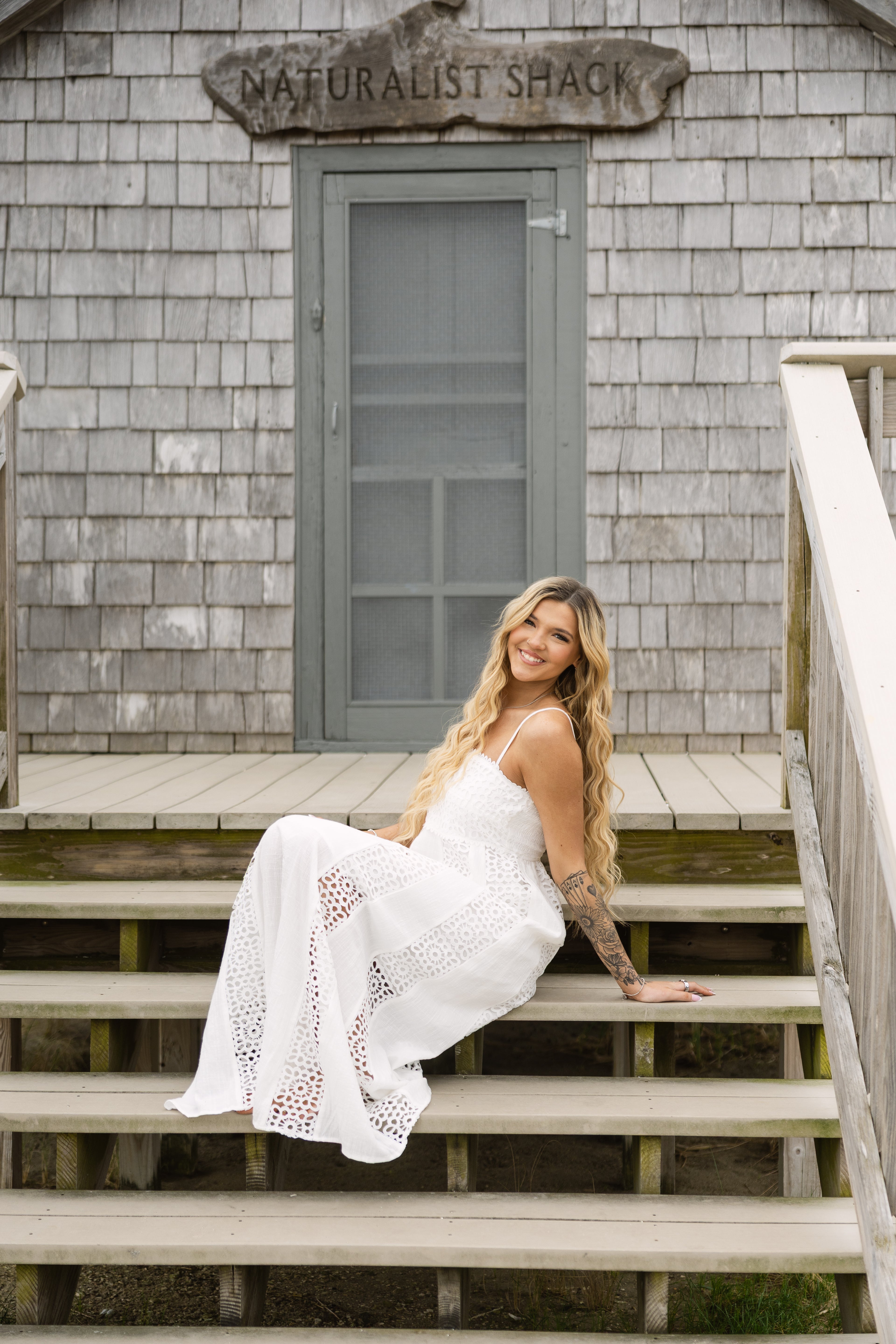 Crochet Paneled White Sundress