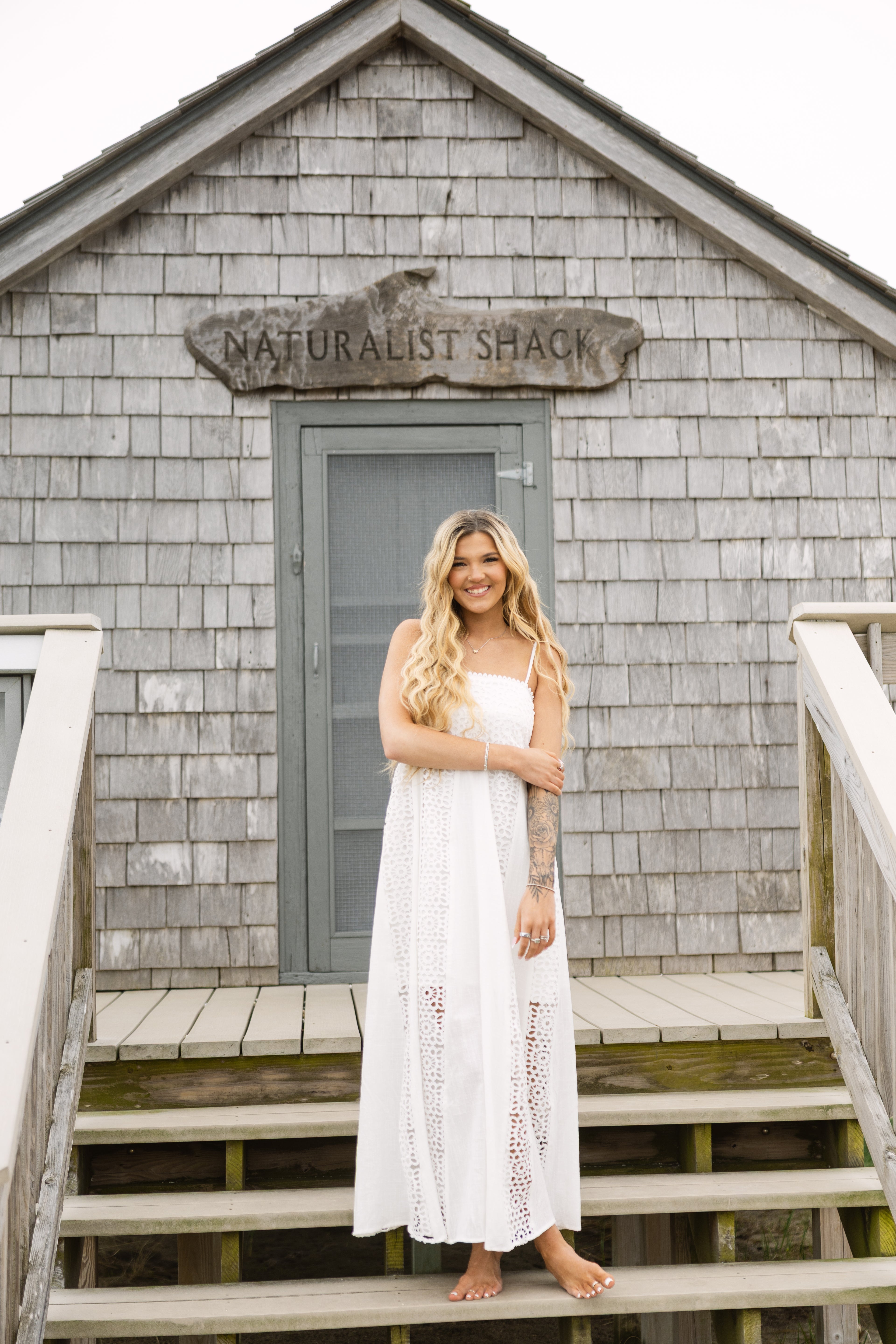 Crochet Paneled White Sundress