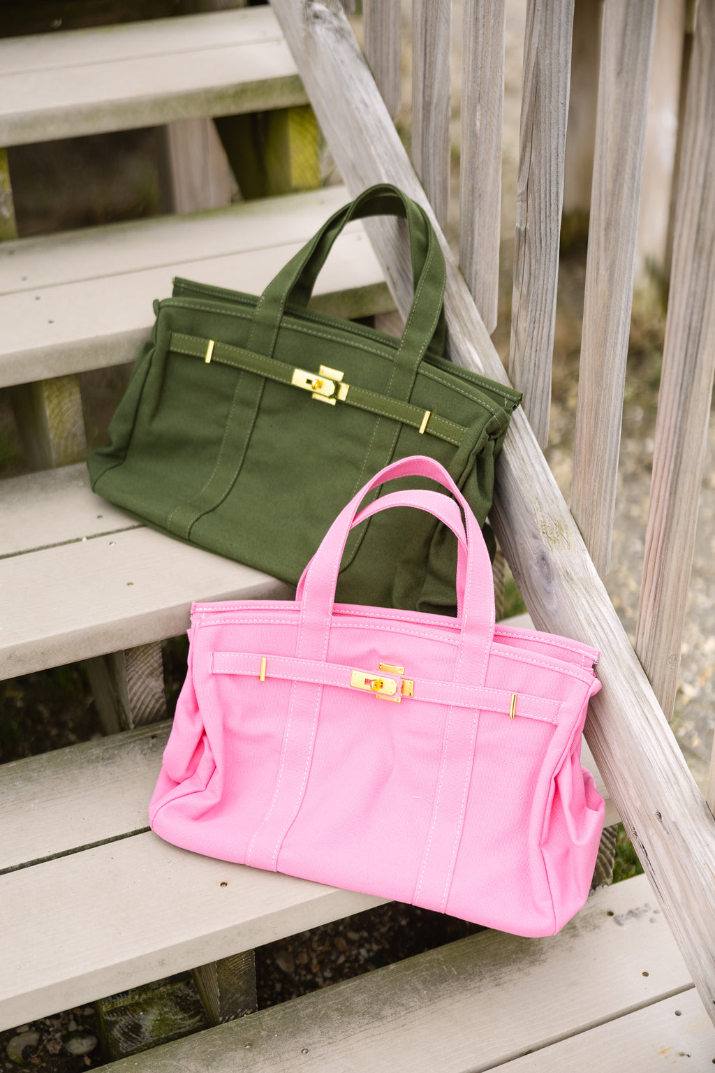 Pink Handmade Premium Canvas Boat Bag