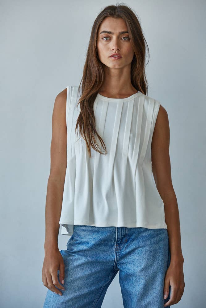 Jersey Round Neck Sleeveless Top