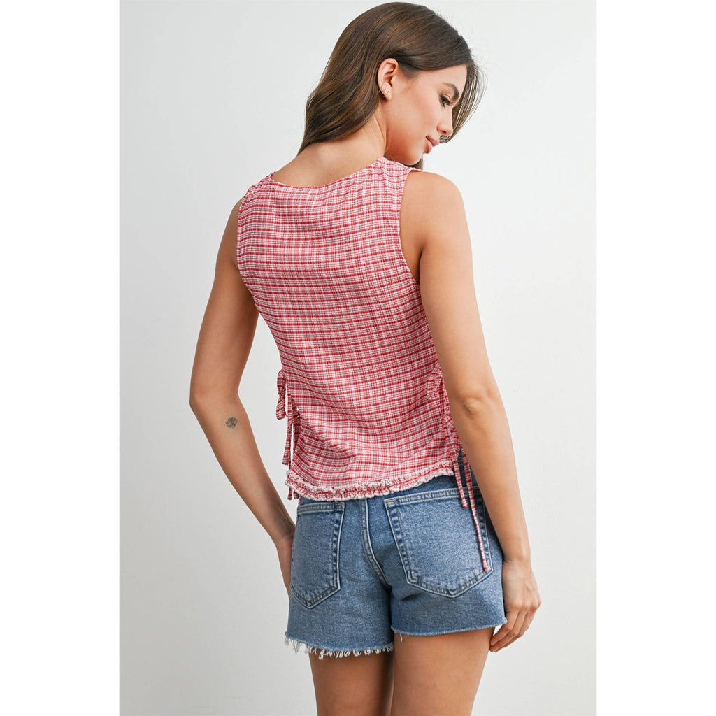 Picnic Plaid Side Tie Tank