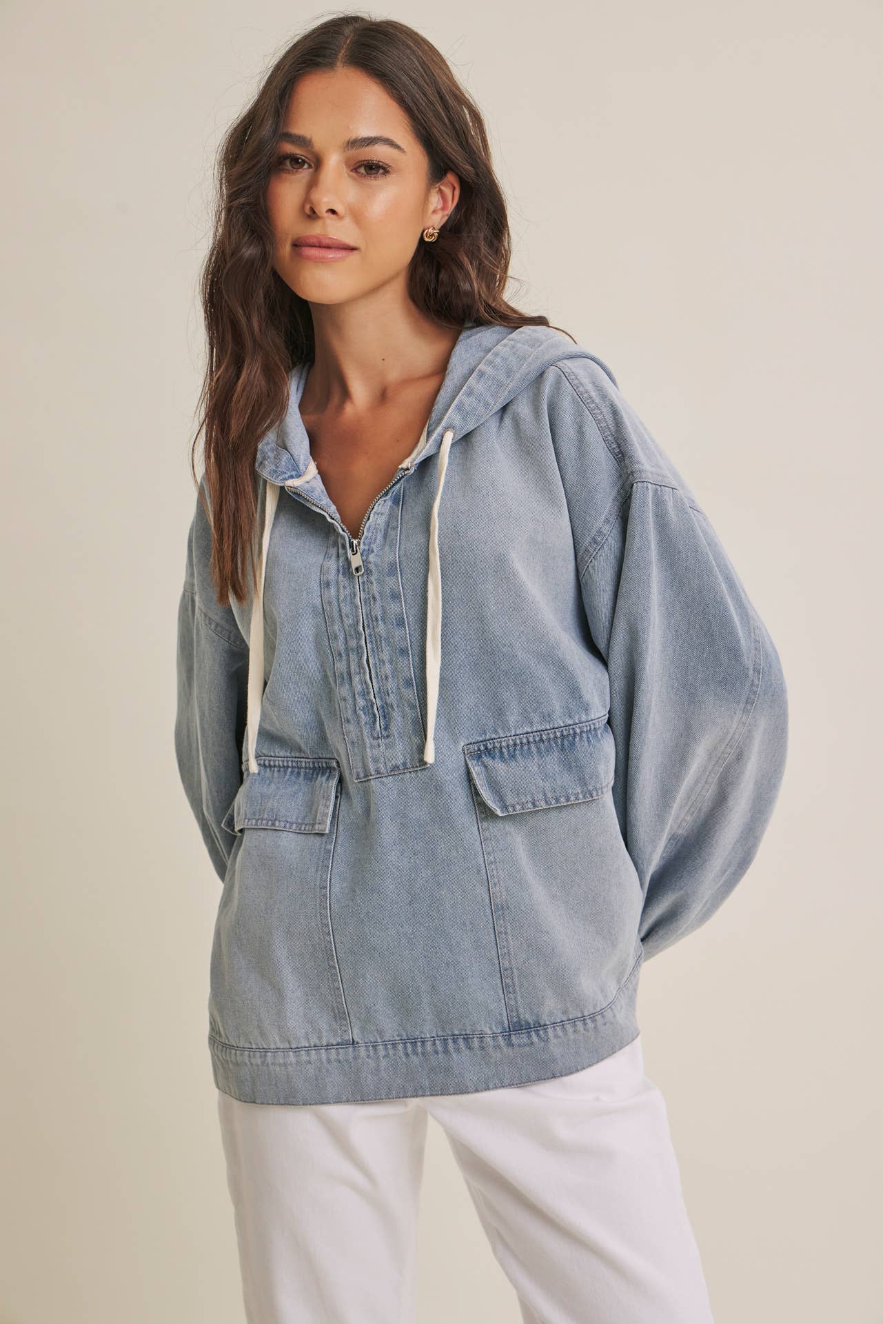 Mineral Washed Denim Hoodie